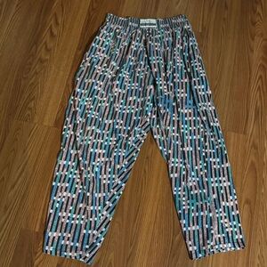 Vintage Sports Authority Colorful Geometric Pattern Pants Art Classic Y2k Lounge